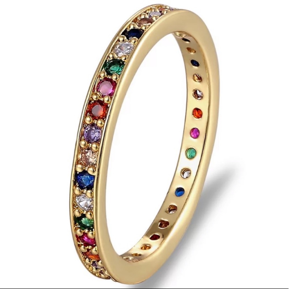 Simple Rainbow Engagement Ring